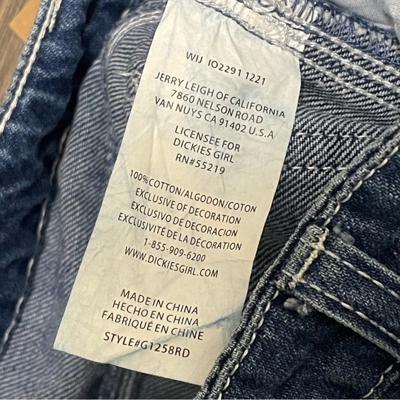 DICKIES Girls Relaxed Carpenter Jeans Straight Leg Distressed Sz 14 NWT - Picture 8 of 10